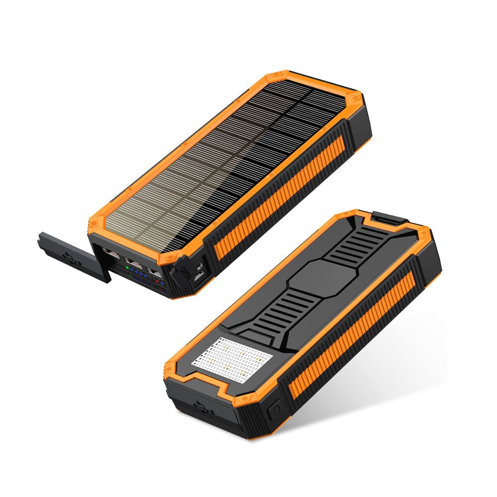 20000mAh Solar Power Bank with Fast Charging – Portable Solar Charger & Waterproof External Battery Pack for Camping, Hiking & Travel